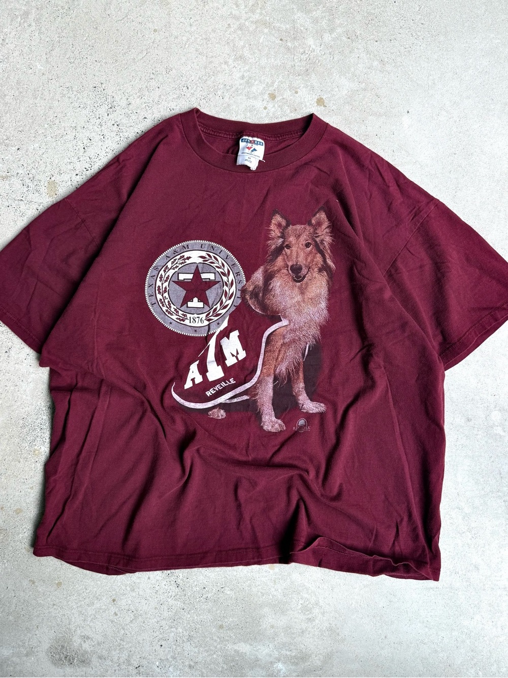 90s Texas A&M Aggies Men’s College Dog Graphic Tshirt 2XL 26x29